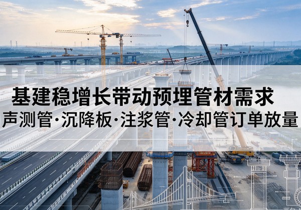 扎兰屯基建稳增长带动预埋监测管材需求，声测管、沉降板、注浆管订单持续放量